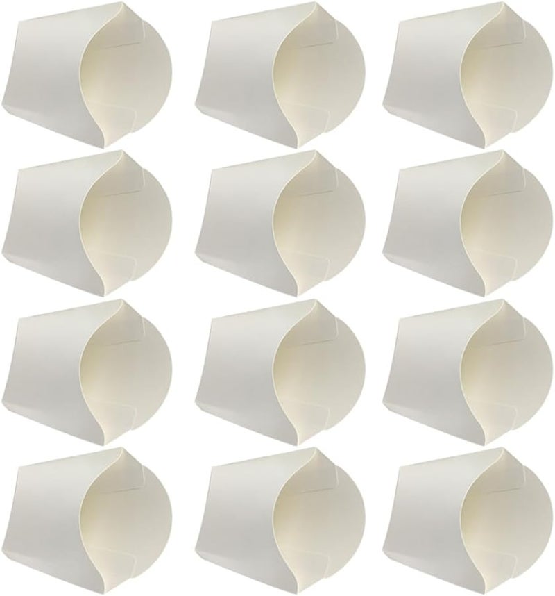 White Paper French Fry Holders 50pcs Portable Snack Containers For Takeout Meal Prep - Image 1